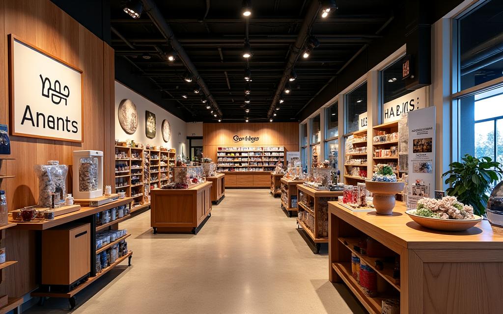 Ambiente comercial con branding de estilo de vida integrado